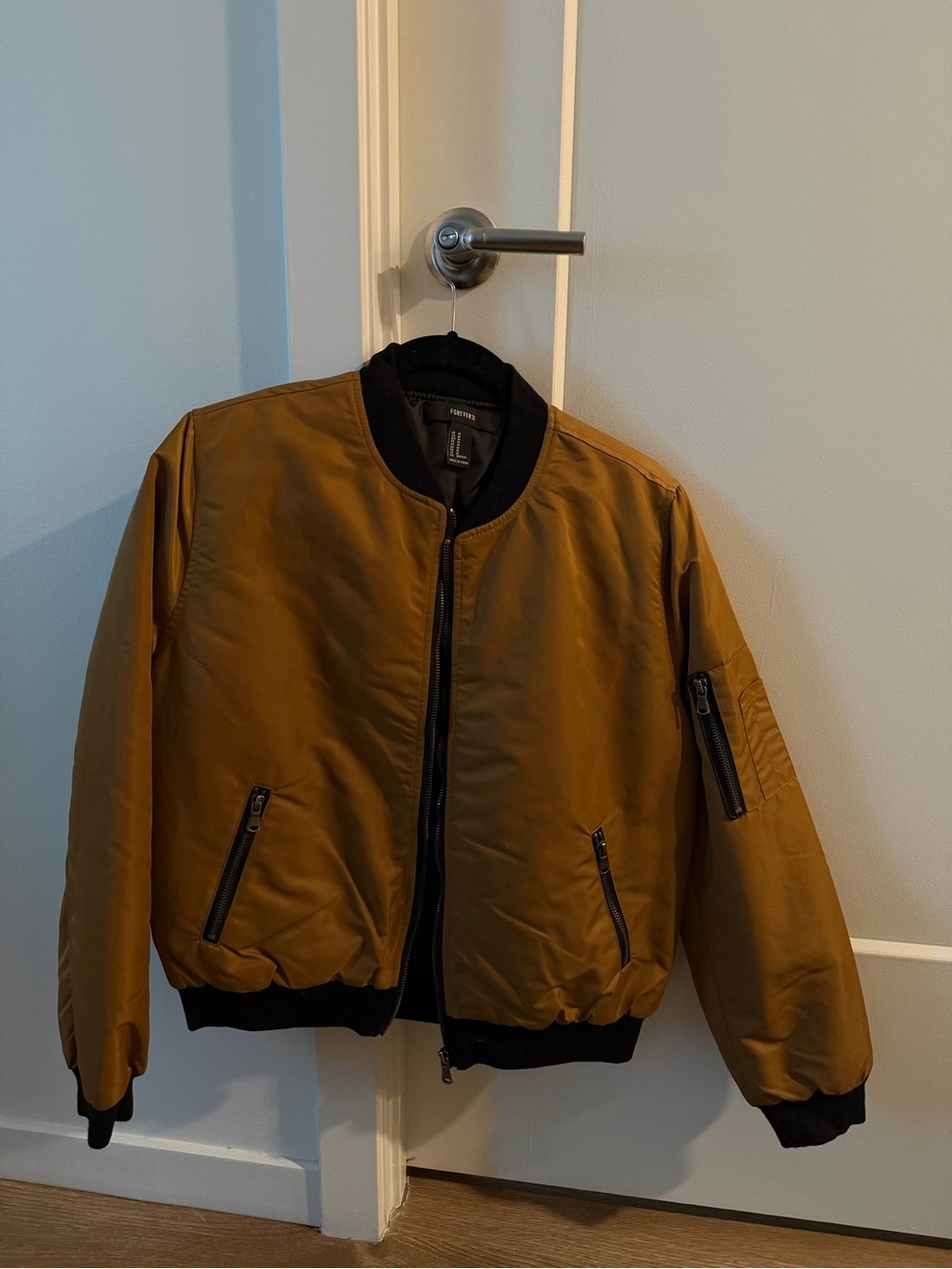 Bomber Jacket in brown/mustard with Black Trim